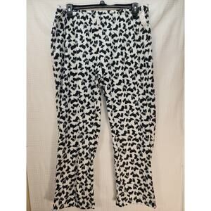 Croft & Barrow Pajama Pants Womens Size XXL Doggies Scotties Fleece Black White